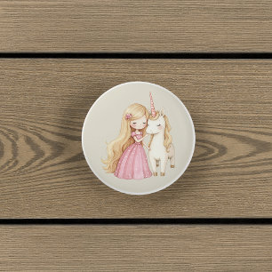 Aquarell-Märchenprinzessin Whimsical Keramikknauf