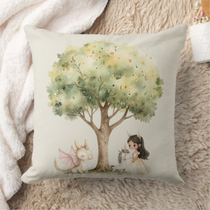 Aquarell-Märchenprinzessin Whimsical Kissen