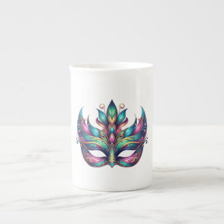 Aquarell Mardi Gras Maske Prozellantasse