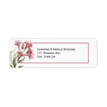 Aquarell-Marone-Blumen-Hochzeitsadresse