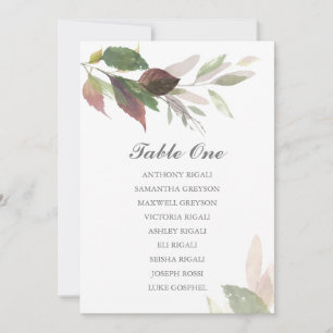 Aquarell Marsala Hochzeit Sitzplan Einladung