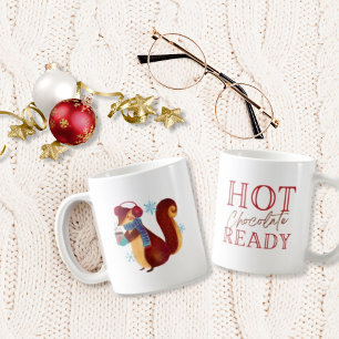 Aquarell-Maus Heiße Schokolade Fertig Weihnachten Kaffeetasse