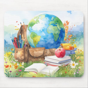 Aquarell-Mauspad zum neuen Schuljahr Mousepad