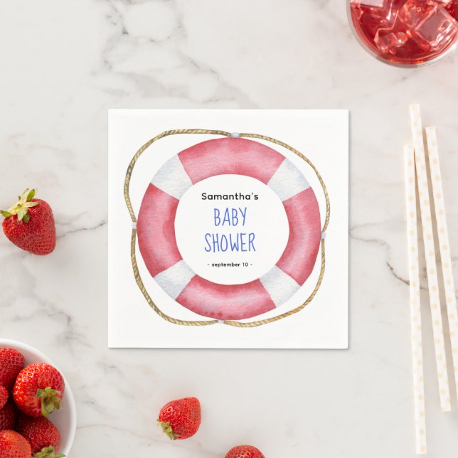 Aquarell Meereslebewesen - Babydusche Serviette (Beispiel)