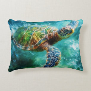 Aquarell Meeresschildkröte Dekokissen