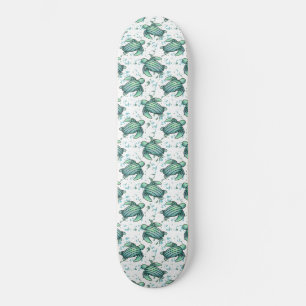 Aquarell-Meeresschildkröte grün blau Muster Tier Skateboard