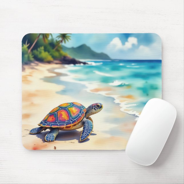 Aquarell Meeresschildkröte Mousepad (Mit Mouse)