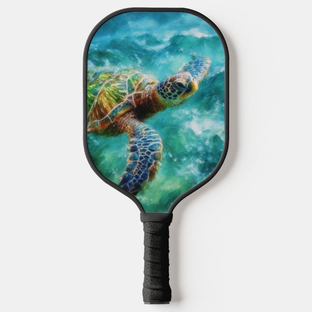 Aquarell Meeresschildkröte Pickleball Schläger (Vorderseite)