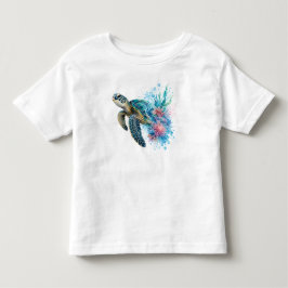 Aquarell Meeresschildkröte PNG Ozean Küsten Design Kleinkind T-shirt