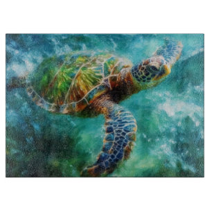 Aquarell Meeresschildkröte Schneidebrett