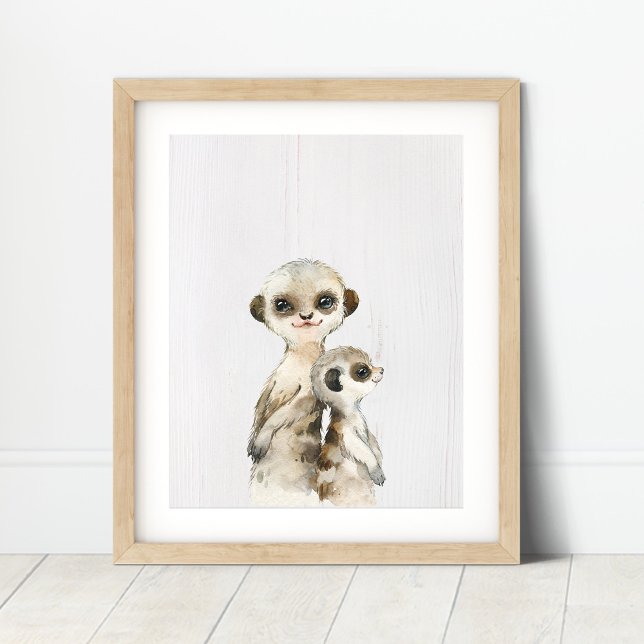 Aquarell Meerkat Kinderzimmer Printmedien Poster (Von Creator hochgeladen)