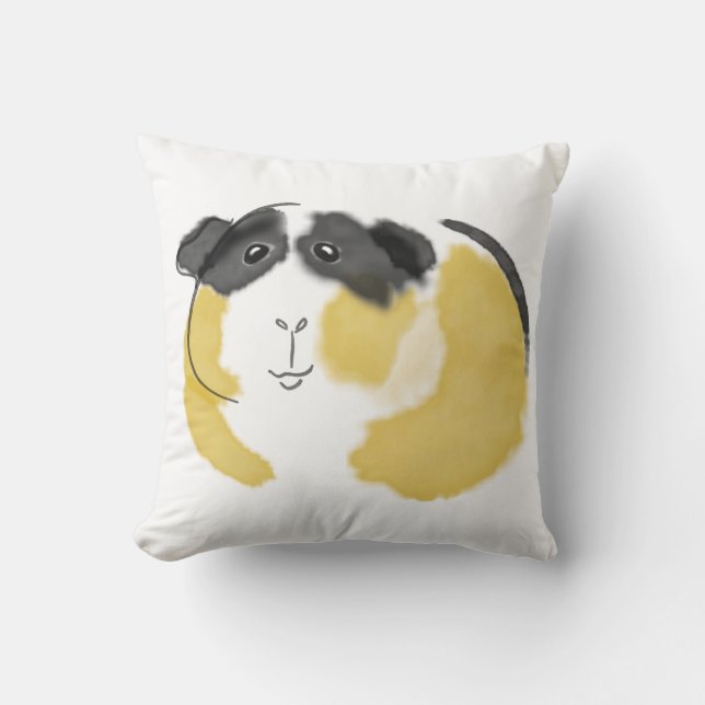 Aquarell-Meerschweinchen Kissen (Vorderseite)