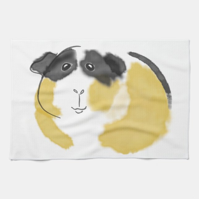 Aquarell-Meerschweinchen Küchentuch (Horizontal)