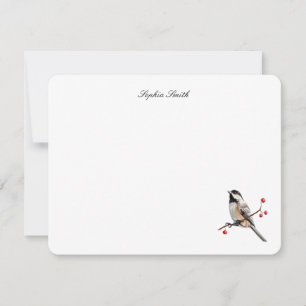 Aquarell-Meise Vogel flach Dankeskarte