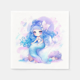 Aquarell Mermaid Princess Baby Dusche Serviette