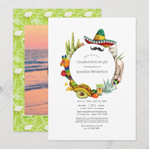 Aquarell-Mexikanische Fiesta zum Lebensfest Einladung