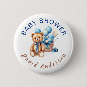 Aquarell minimalist Baby Shower Junge Button