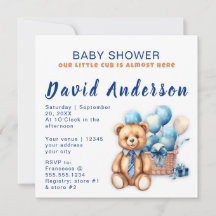 Aquarell minimalist Baby Shower Junge