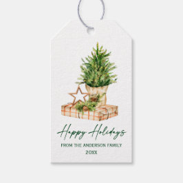Aquarell Minimalistisch Holiday Calligrafy Ink Geschenkanhänger