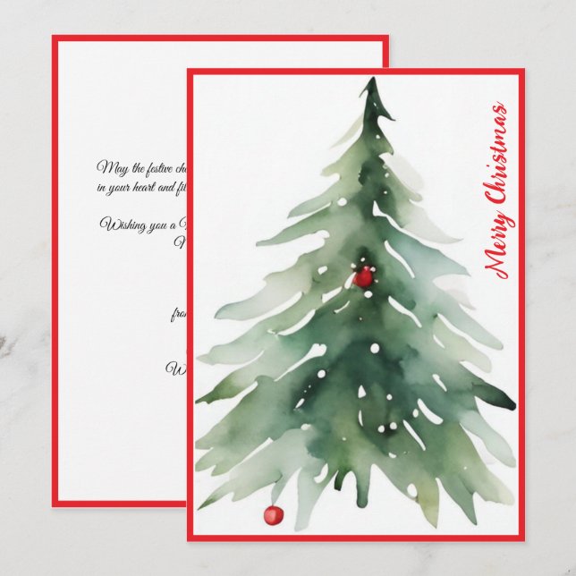 Aquarell Minimalistisch Red Corporate Weihnachten (Vorne/Hinten)