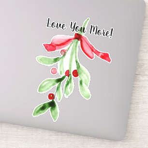 Aquarell-Mistelzweig - Weihnachtsvinylaufkleber Aufkleber