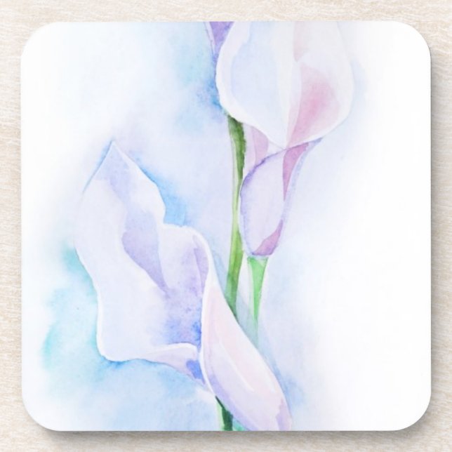 Aquarell mit 3 Callas Untersetzer (Vorderseite)