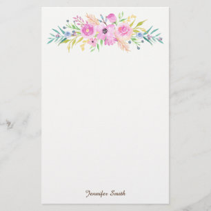 Aquarell mit Blumen Briefpapier