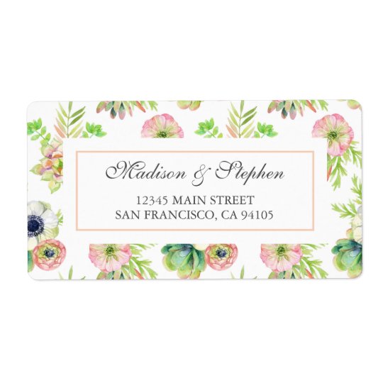 Aquarell mit Blumen u. Succulents - Hochzeit
