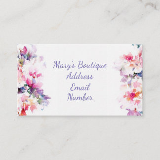 Aquarell mit Blumen Visitenkarte