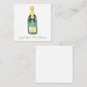 Aquarell Mit Monogramm Wine Geschenkpackung Mitteilungskarte