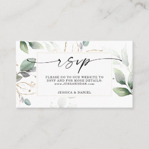 Aquarell mit Sage und Gold RSVP Card Visitenkarte