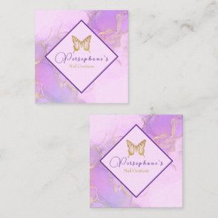 Aquarell mit Schmetterling-Eleganz Quadratische Visitenkarte