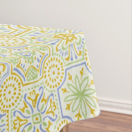 Aquarell-Mittelmeer-Azulejo-Boho-Muster  Tischdecke