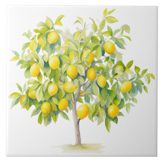 Aquarell Mittelmeer  Fliese (Vorderseite)