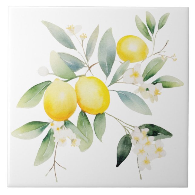 Aquarell Mittelmeer  Fliese (Vorderseite)