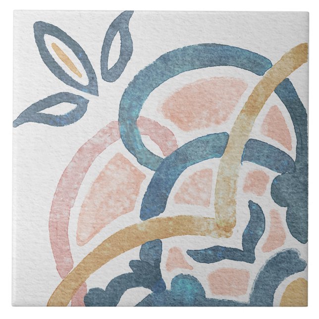 Aquarell-Mittelmeerfliese  Fliese (Vorderseite)
