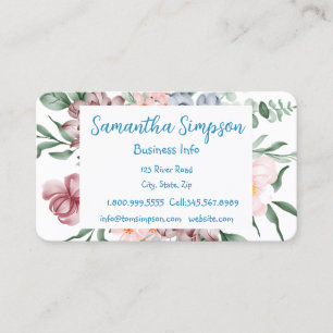 Aquarell Moderne berufliche Blume Visitenkarte