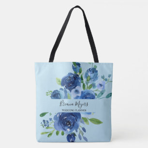 Aquarell Moderne florale Navy Blue Business Tasche