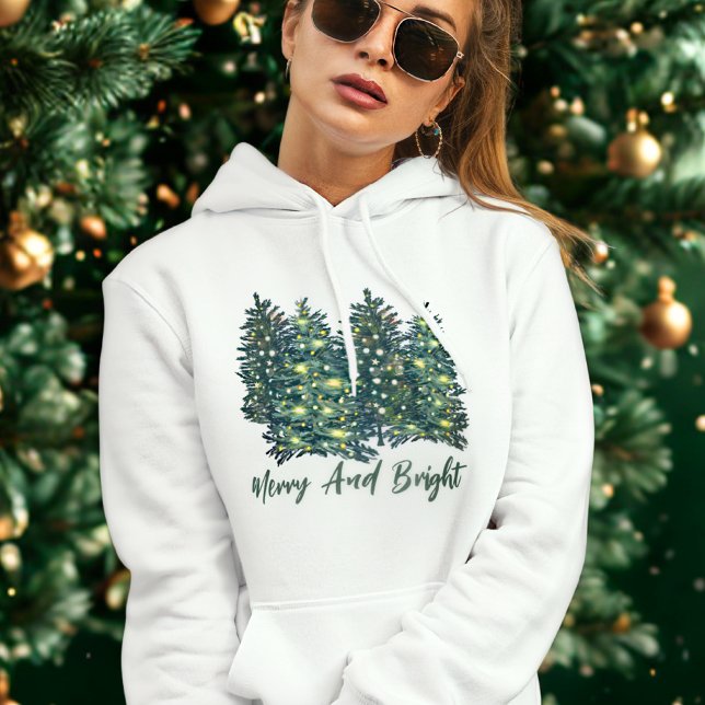 Aquarell Moderner, fröhlicher und heller Weihnacht Hoodie (Von Creator hochgeladen)