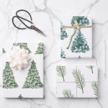 Aquarell Moderner Grüner Kiefer Weihnachtsbaum