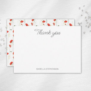 Aquarell-Mohn-Wildblumen Hochzeitsdusche nach Maß  Dankeskarte
