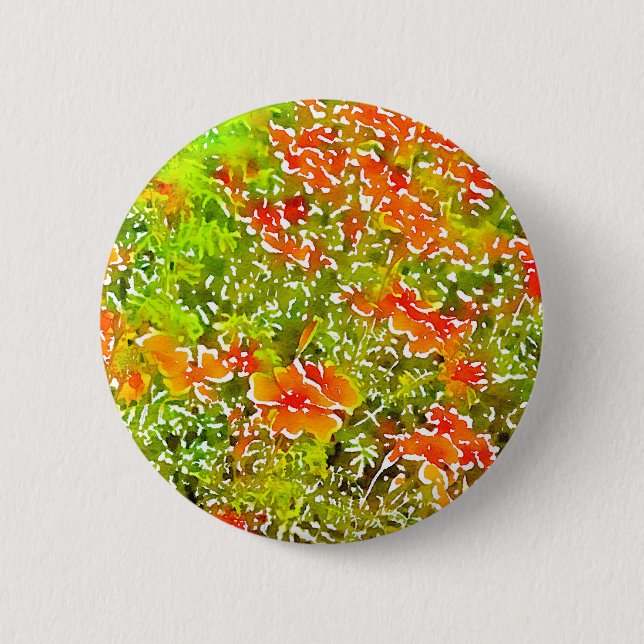Aquarell-Mohnblumen Button (Vorderseite)