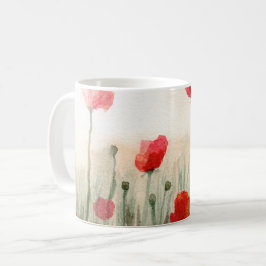 Aquarell-Mohnblumen, Gartengeschenk-Tasse Kaffeetasse