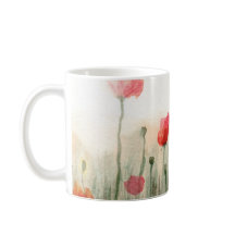 Aquarell-Mohnblumen, Gartengeschenk-Tasse