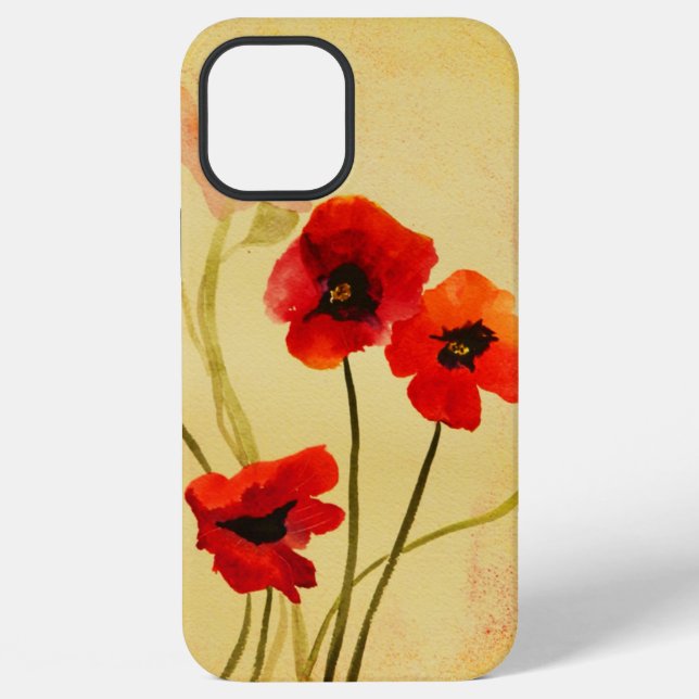 Aquarell-Mohnblumen iPhone 12 Pro Max Hülle (Rückseite)