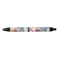 Aquarell-Monogramm mit floralen lila Irisblüten