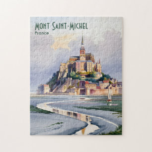 Aquarell Mont Saint Michel Frankreich Vintage Reis