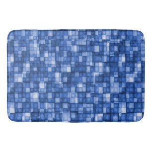 Aquarell-Mosaik-Fliesen-Schatten des Kobalt-Blaus Badematte