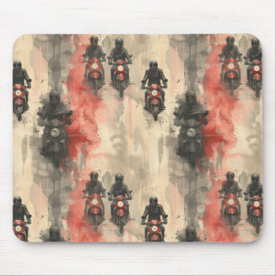 Aquarell Motorräder, Biker, Rennen, Motorradfahrer Mousepad
