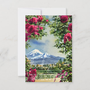 Aquarell Mt Hoot und Rosen anpassbar Karte